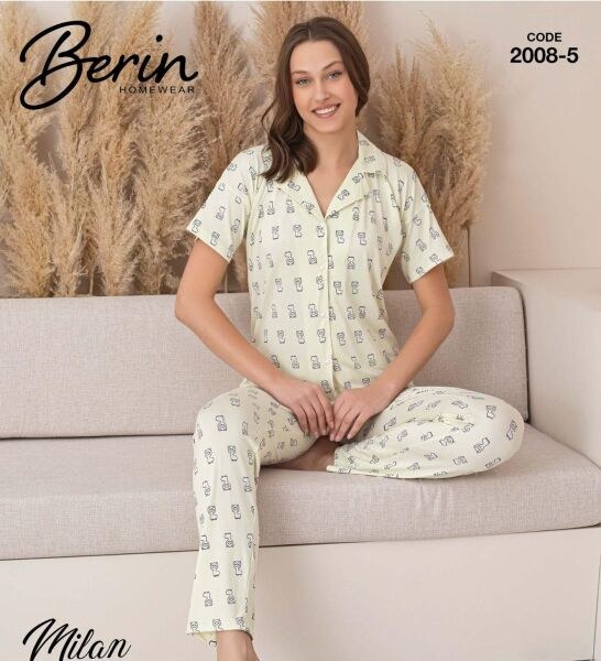 Berin 2008-5 Milan Gömlek K.Kol Pijama Takım