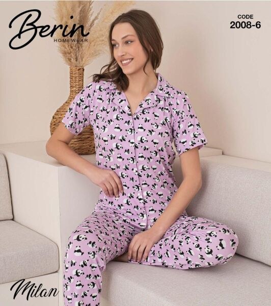 BERİN 2008-6 MİLAN GÖMLEK K.KOL PİJAMA TAKIM