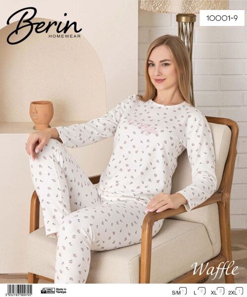 Berin 10001-9 Bayan Waffle Kumaş Pijama Takımı