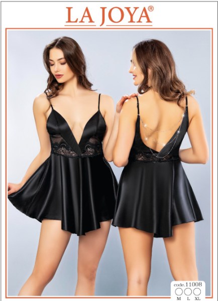 LAJOYA 11008 BAYAN KISA SATEN GECELİK M-L-XL