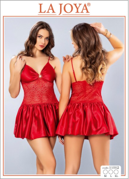 Lajoya 11012 Bayan Kısa Saten Gecelik M-L-Xl