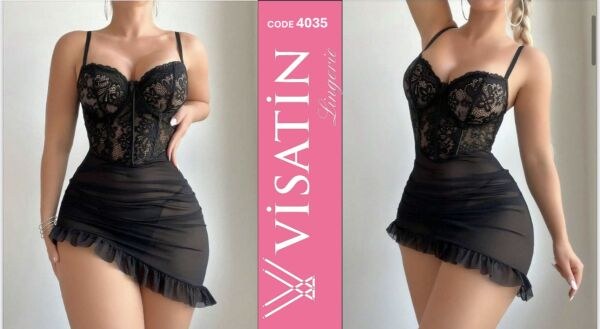 Visatin 4035 Saten Gecelik