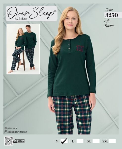 Over Sleep 3250 Bayan Eşli Yılbaşı Pijama Takım