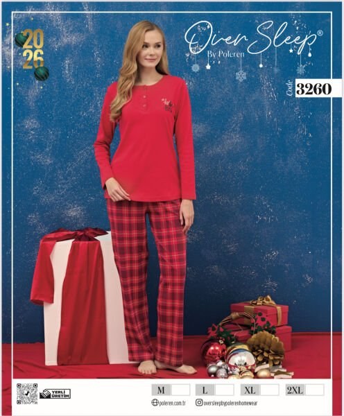 Over Sleep 3260 Bayan Yılbaşı Pijama Takım