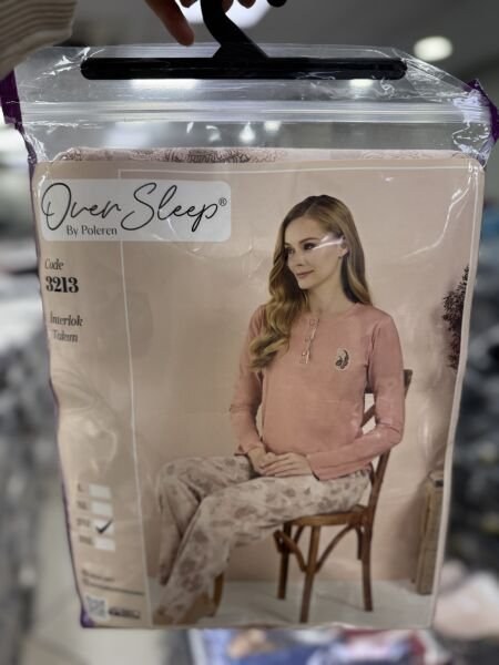 Over Sleep 3213 Bayan Battal İnterlok Pijama Takım