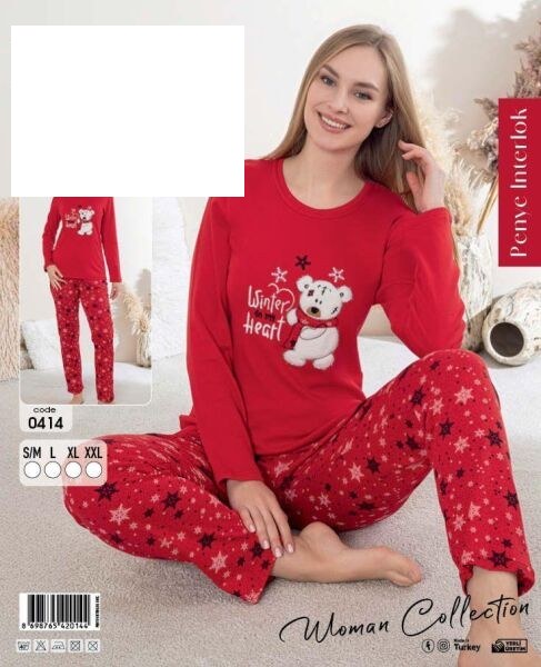 Boyraz 0414 Bayan Penye İnterlok Pijama Takımı