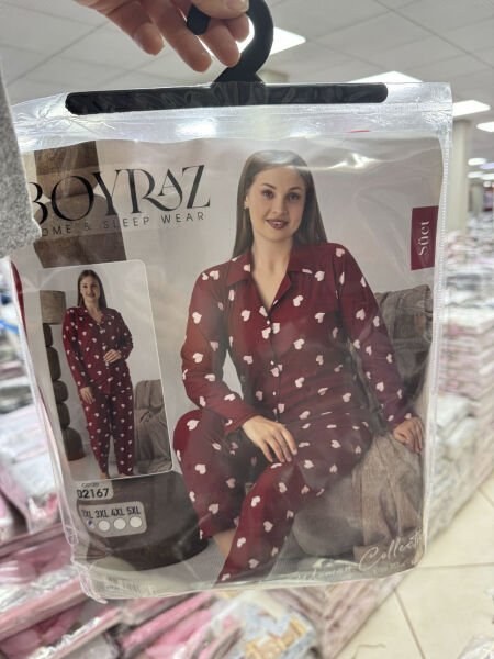 Boyraz 02167 Süet Düğmeli Battal Pijama Takım