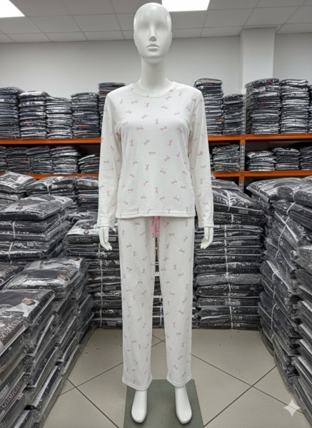 Lana 113-19 Bayan Waffle Pijama Takım
