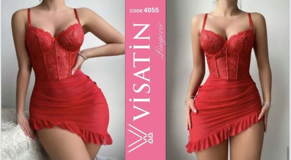 Visatin 4055 Saten Gecelik