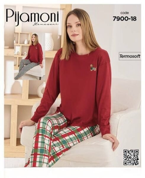 Pijamoni 7900-18 Bayan Termosoft Pijama Takım