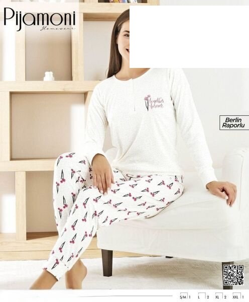 PİJAMONİ 8801-12 BAYAN BERLİN RAPORLU PİJAMA TAKIM