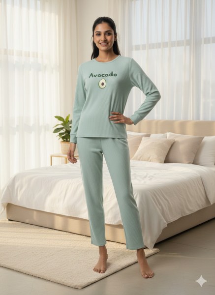 Muka 800-112 Bayan Raporlu İnterlok Pijama Takım