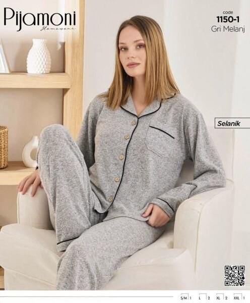 Pijamoni 1150-1 Bayan Selanik Pijama Takım