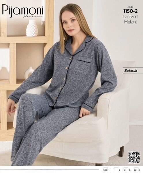 Pijamoni 1150-2 Bayan Selanik Pijama Takım