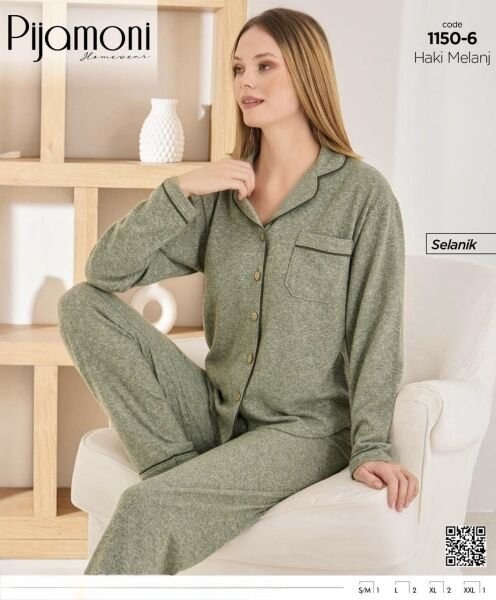 Pijamoni 1150-6 Bayan Selanik Pijama Takım