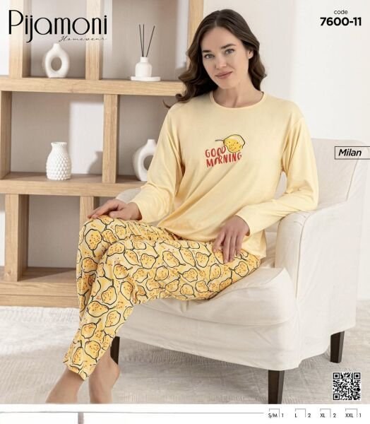 Pijamoni 7600-11Y Bayan Milan Pijama Takım