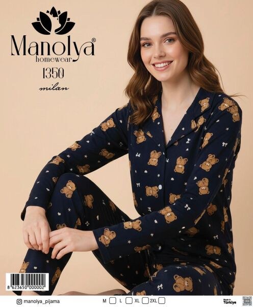 Manolya 1350 Milan Lac.Ayıcıklı Pijama Takım