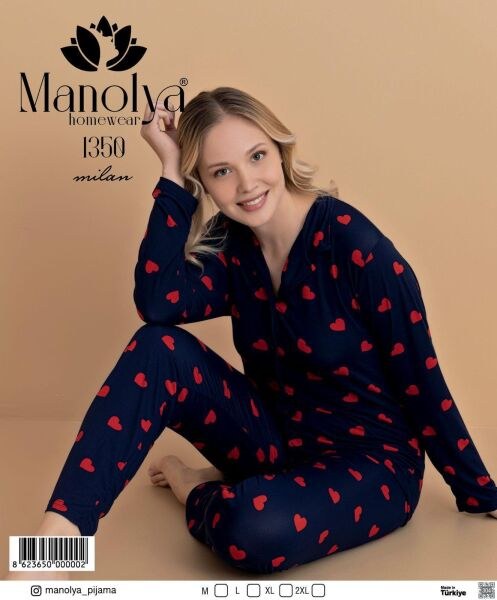 Manolya 1350 Milan Lac.Kalpli Pijama Takım