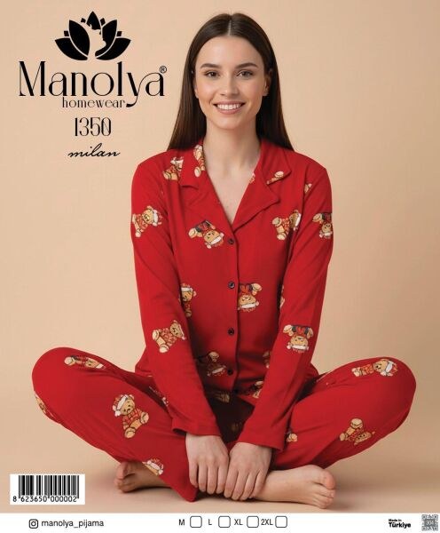 Manolya 1350 Milan Kır.Ayıcık Pijama Takım
