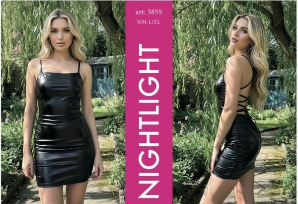 NIGHTLIGHT 3859 FANTAZİ MİNİ ELBİSE SİYAH