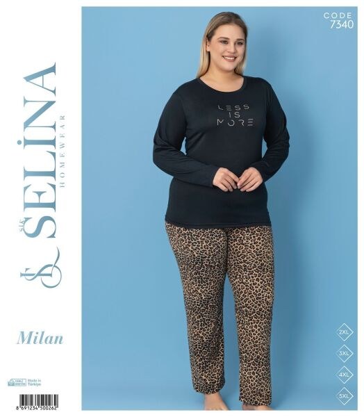 Selina 7340 Milan Battal Pijama Takım