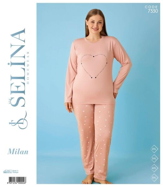 Selina 7330 Milan Battal Pijama Takım