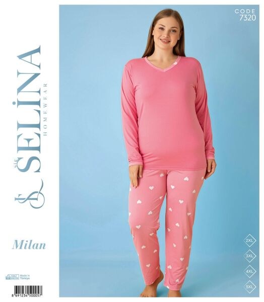 Selina 7320 Milan Battal Pijama Takım