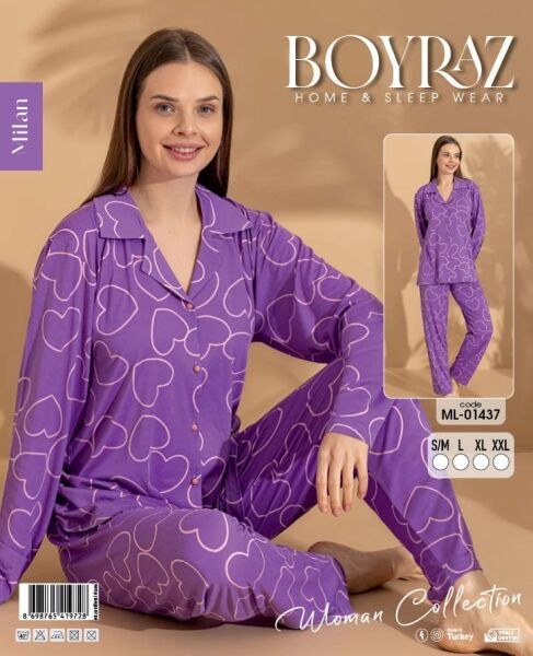 Boyraz 01437 Milan Gömlek Pijama Takım