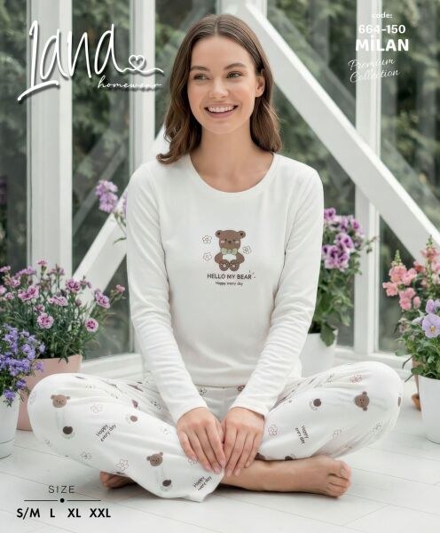 Lana 664-150 Milan Soft Bis.Yaka Pijama Takımı