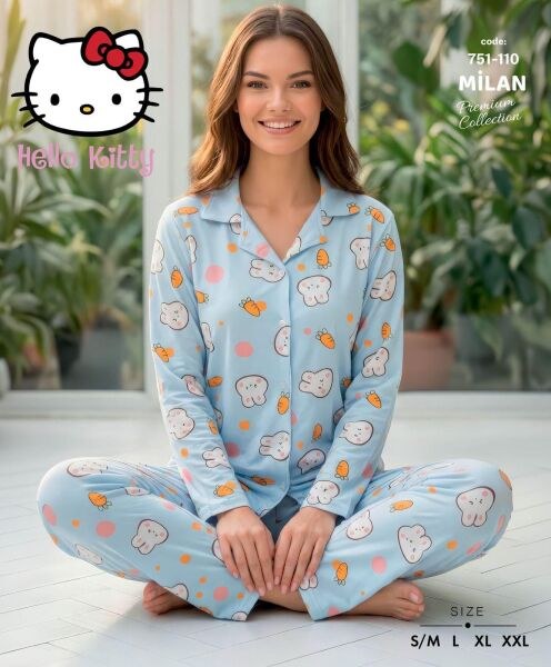 Lana 751-110 Bayan Milan Gömlek Pijama Takım