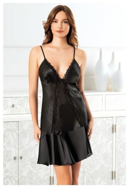 Miss Laris 2114 Saten Kısa Gecelik