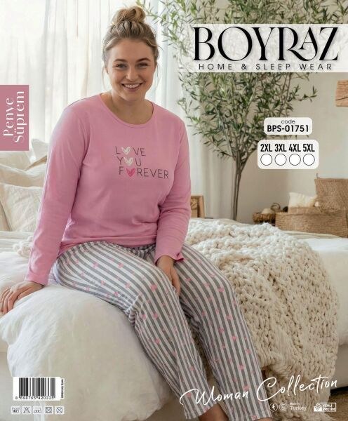 Boyraz 01751 Süprem Penye Battal Pijama Takım