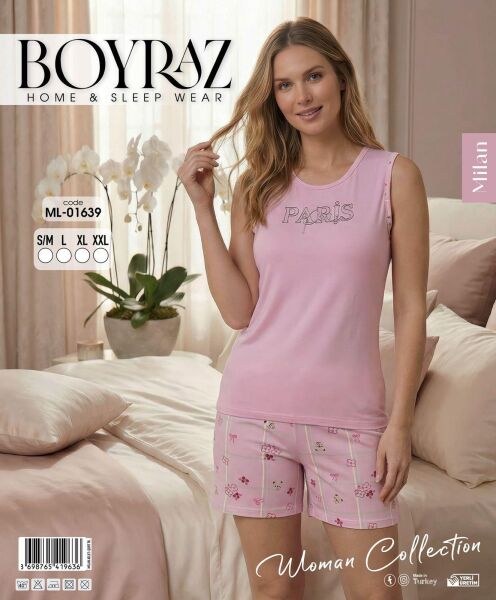 Boyraz 01639 Milan Atlet Şortlu Pijama Takım