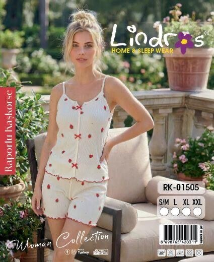 Lindros 01505 Kaşkorse İp Askılı Şortlu Takım