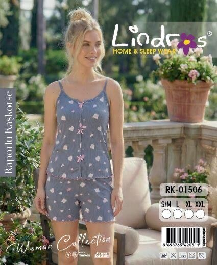 Lindros 01506 Kaşkorse İp Askılı Şortlu Takım