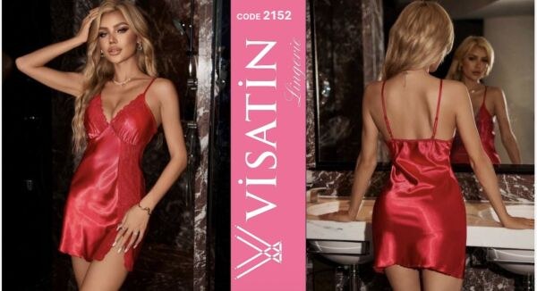 Visatin 2152 Saten Gecelik M-L-Xl