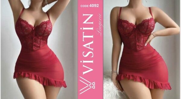 Visatin 4092 Saten Gecelik M-L-Xl