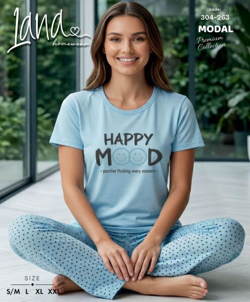 Lana 304-263 Bayan Modal Kısa Kol Pijama Takım