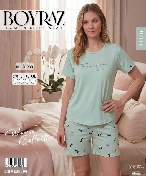 Boyraz 01930 Milan Kısa Kol Şortlu Pijama Takım