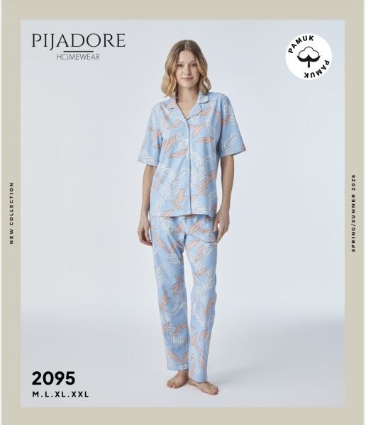 Pijadore 2095 Bayan Ö.Düğ.Kısa Kol Pijama Takım