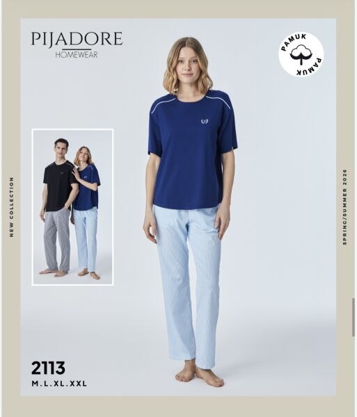 Pijadore 2113 Bayan Eşli Kısa Kol Pijama Takım