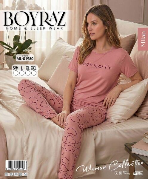 Boyraz 01980 Milan Kısa Kol Pijama Takım