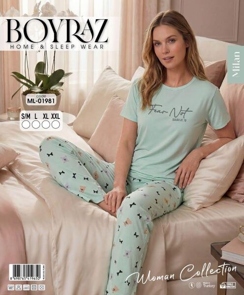 Boyraz 01981 Milan Kısa Kol Pijama Takım
