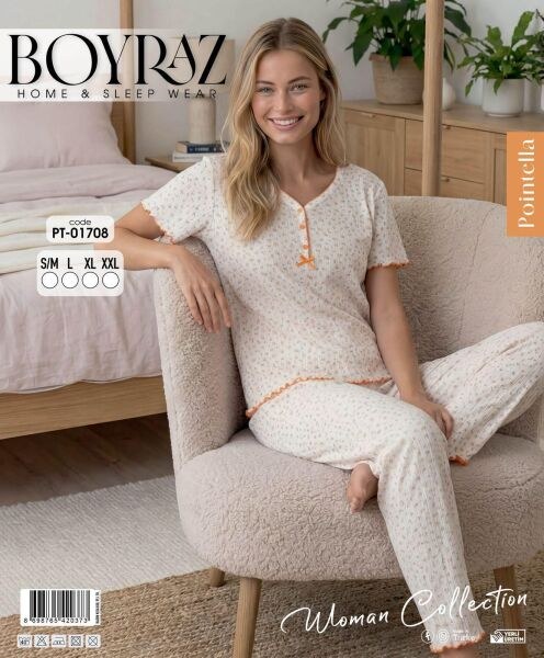 Boyraz 01708 Pointella Kısa Kol Pijama Takım