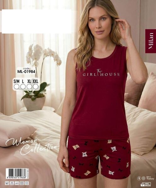 Boyraz 01984 Milan Atlet Şortlu Pijama Takım