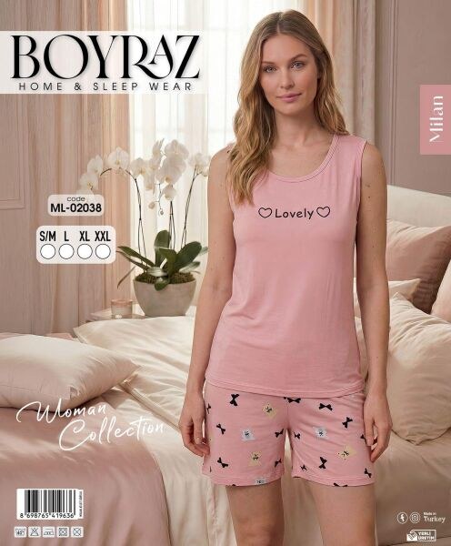 Boyraz 02038 Milan Atlet Şortlu Pijama Takım