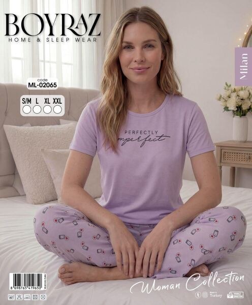 Boyraz 02065 Milan Kısa Kol Pijama Takım