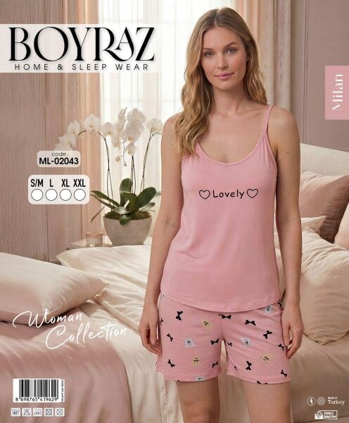 Boyraz 02043 Milan İp Askılı Şortlu Takım