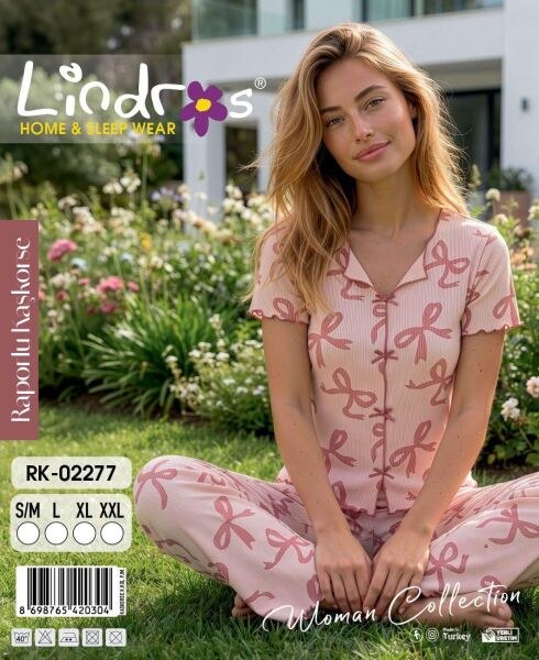 LİNDROS 02277 KAŞKORSE KISA KOL PİJAMA TAKIM