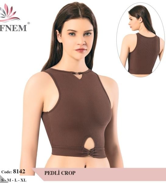 Defnem 8142 Pedli Crop Sütyen Yeşil